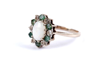 Lot 51 - Two opal cluster dress rings