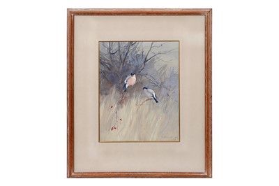 Lot 981 - Denys James Watkin-Pitchford MBE - Bullfinches in a Winter Hedge | watercolour