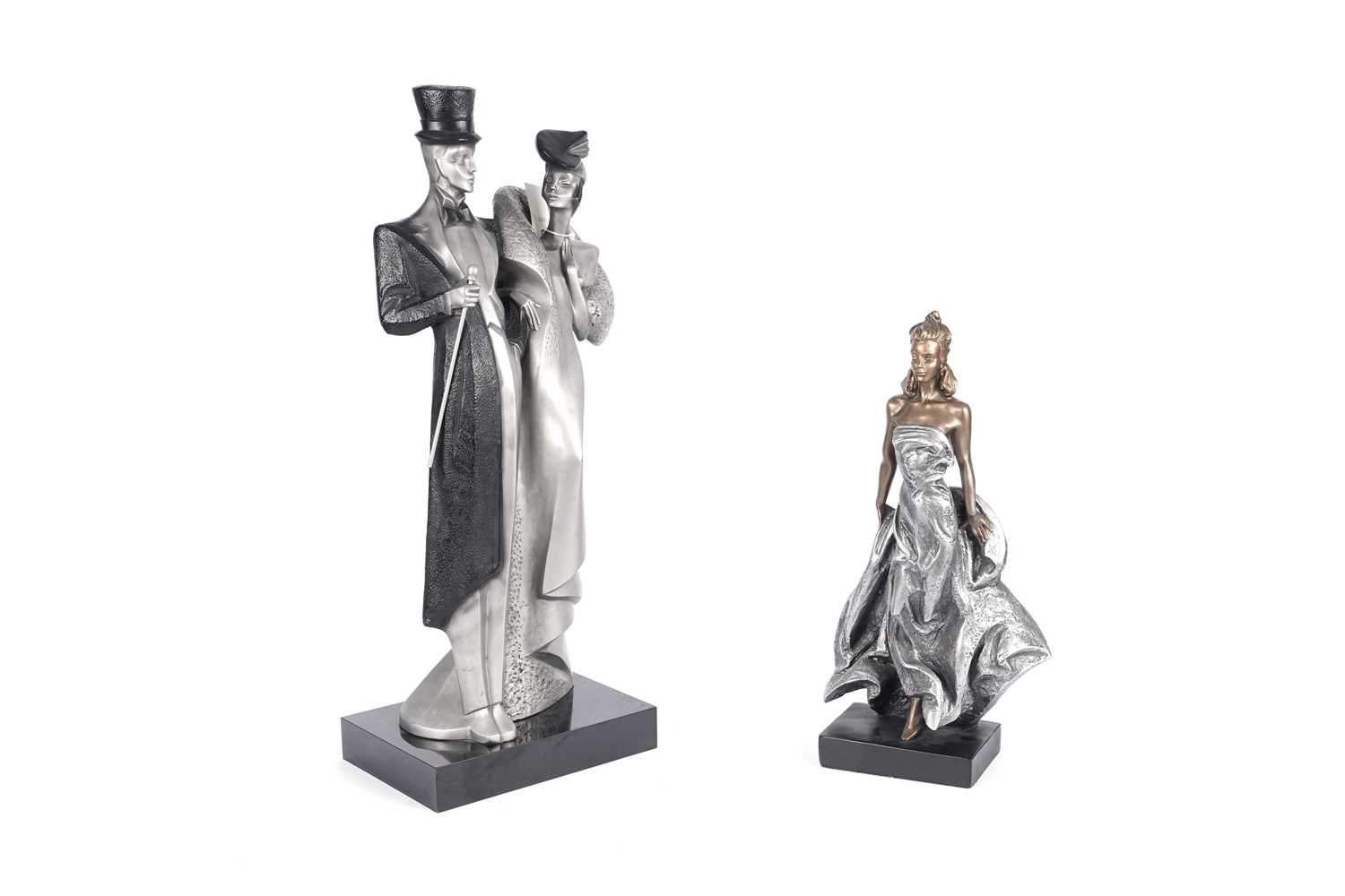 Lot 277 - Two Austin Production Art Deco figures after Alexsander Danel