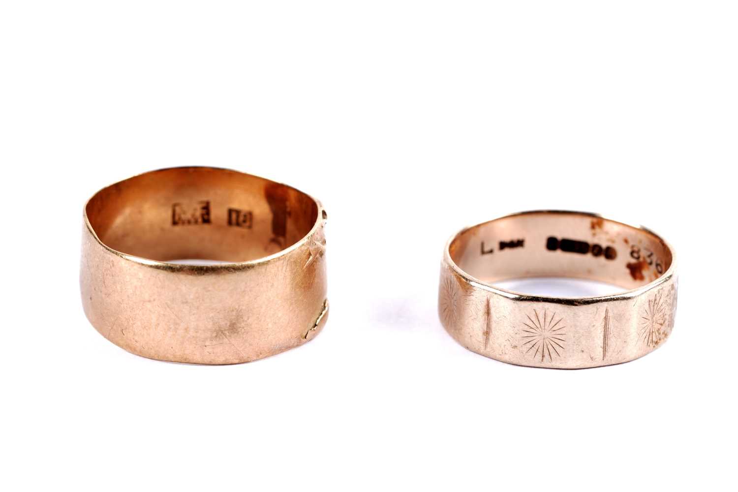 Lot 52 - Two gold wedding rings