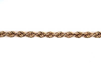 Lot 601 - A 9ct yellow gold ropetwist chain necklace