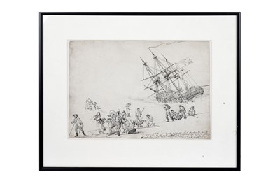 Lot 950 - John Thomas Serres - The Wrecking of the Prosperine | original pen and ink sketch for later print