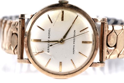 Lot 266 - An Ernest Borel gold cased wristwatch; and a fob watch