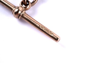 Lot 105 - A 9ct rose gold Albert watch chain