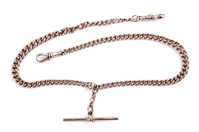 Lot 105 - A 9ct rose gold Albert watch chain