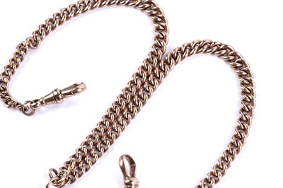 Lot 105 - A 9ct rose gold Albert watch chain