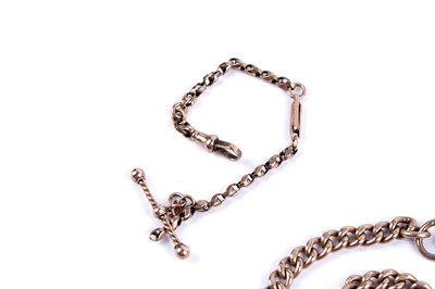 Lot 110 - Two rose gold Albert watch chains
