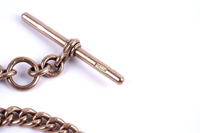 Lot 110 - Two rose gold Albert watch chains