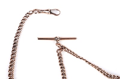 Lot 136 - A 9ct rose gold Albert watch chain