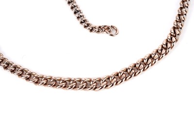 Lot 136 - A 9ct rose gold Albert watch chain
