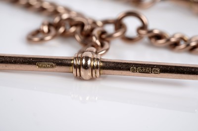 Lot 641 - A 9ct rose gold Albert watch chain