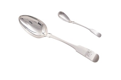 Lot 167 - A Scottish provincial silver tablespoon; and a Perth silver mustard spoon