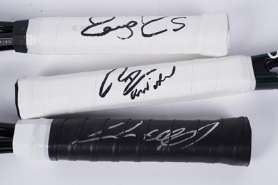 Lot 498 - Three autographed tennis racquets; and a Nike headband signed by Roger Federer