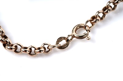 Lot 149 - A 9ct yellow gold belcher link chain necklace