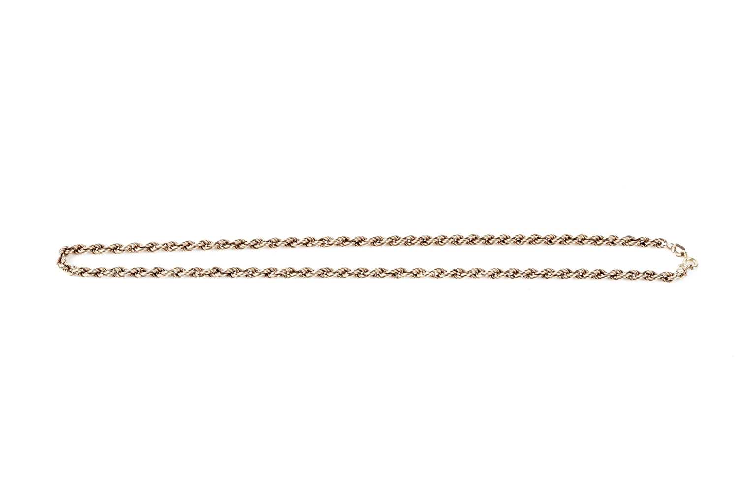 Lot 152 - A 9ct yellow gold ropetwist chain necklace