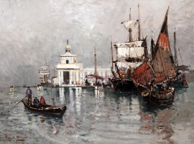 Lot 1017 - Frank Henry Mason RBA RI RSMA - The Punta della Dogana, Venice | oil