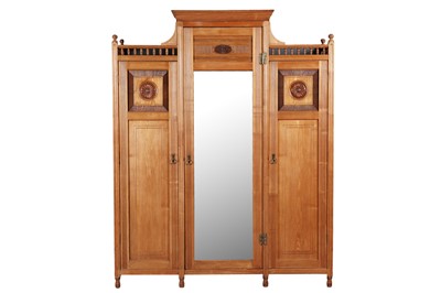 Lot 1065 - Shapland & Petter for Maple & Co: an early 20th Century oak and ash compactum wardrobe