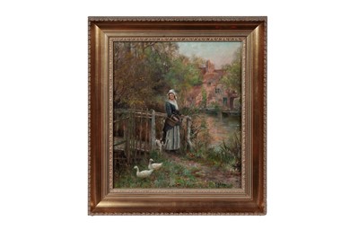 Lot 992 - T. H. Scanes - An Evening Walk | oil