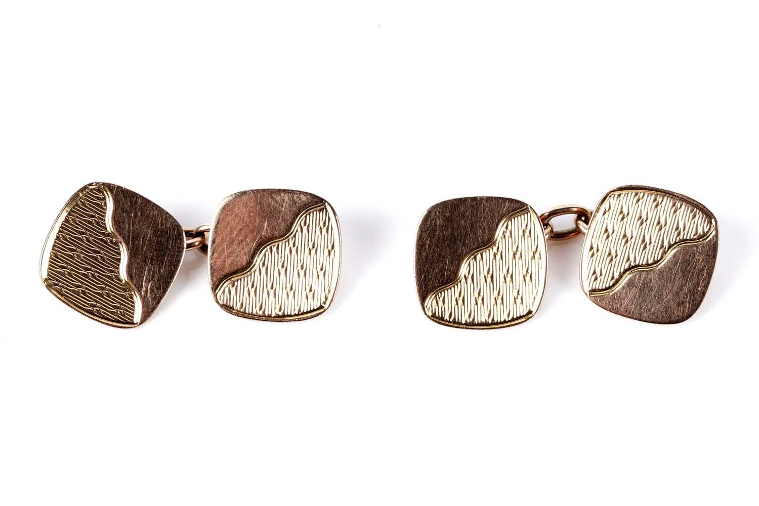 Lot 183 - A pair of Art Deco 9ct rose gold cufflinks