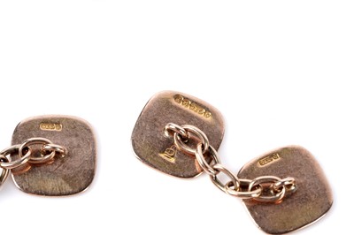 Lot 183 - A pair of Art Deco 9ct rose gold cufflinks
