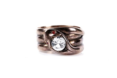 Lot 194 - A late Victorian 9ct rose gold snake ring