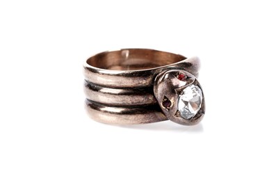 Lot 194 - A late Victorian 9ct rose gold snake ring