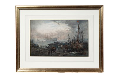 Lot 968 - Sidney Goodwin - In the shadows of the dockyards, Southampton | watercolour