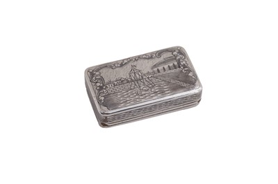 Lot 274 - A 19th Century Russian silver and niello work snuff box