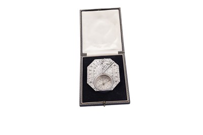 Lot 225 - A late 17th/early 19th Century French silver pocket compass dial