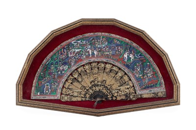 Lot 860 - A framed Cantonese fan