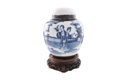 Lot 849 - A Chinese crackle glaze jar and cover