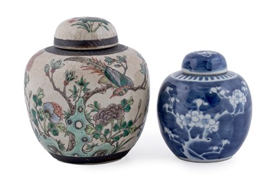 Lot 852 - A Chinese crackle glaze ginger jar; and one other