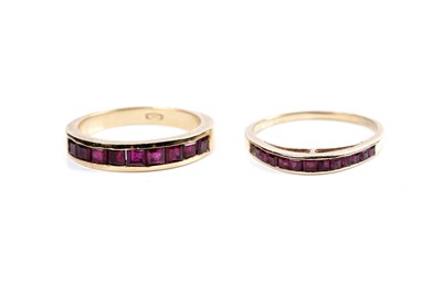 Lot 572 - Two modern ruby rings