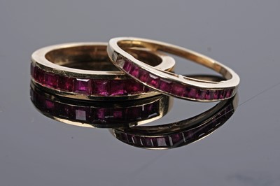 Lot 572 - Two modern ruby rings