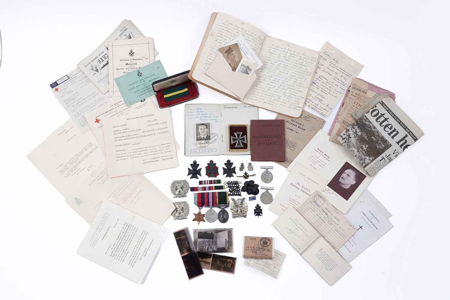 Lot 223 - A Second World War group of medals with Union Movement Sir Oswald Mosley interest