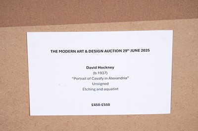 Lot 71 - David Hockney - Portrait of Cavafy in Alexandria | etching