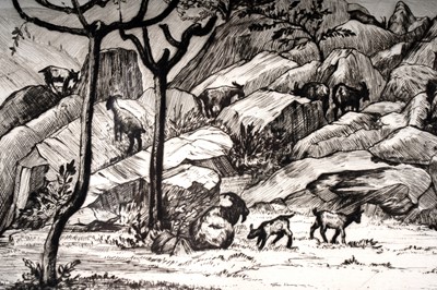 Lot 688 - Job Nixon - An Italian Goatherd | etching