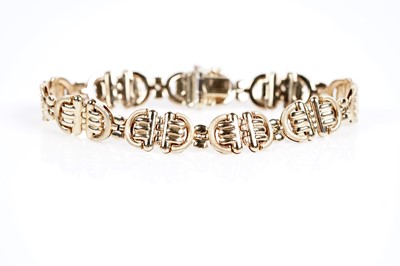 Lot 680 - An Italian yellow gold fancy link bracelet