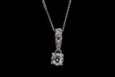 Lot 685 - A diamond drop pendant necklace