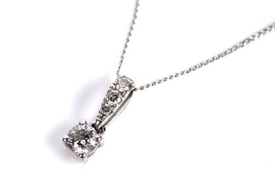 Lot 685 - A diamond drop pendant necklace