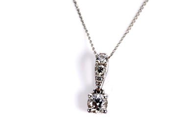 Lot 685 - A diamond drop pendant necklace