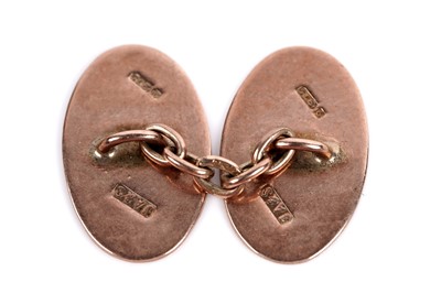 Lot 642 - A pair of Edwardian 9ct rose gold cufflinks