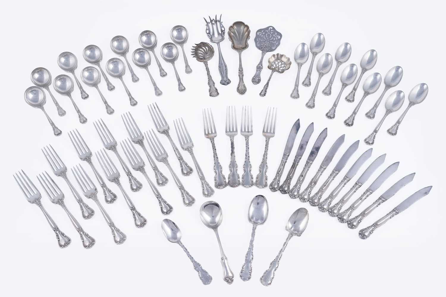 Lot 188 - A quantity of late 19th/early 20th Century American silver flatware and cutlery