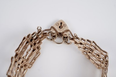 Lot 655 - A 9ct yellow gold gatelink bracelet