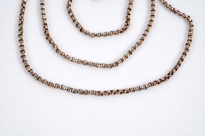 Lot 660 - A rose gold belcher link chain necklace; and other items