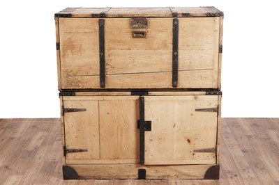 Lot 407 - Gieve's Limited: a 19th Century pine stacking naval cabinet