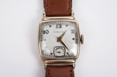 Lot 754 - Hamilton Watch Co: two gold-plated manual wind wristwatches