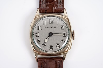 Lot 754 - Hamilton Watch Co: two gold-plated manual wind wristwatches