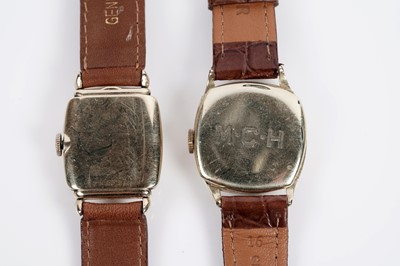 Lot 754 - Hamilton Watch Co: two gold-plated manual wind wristwatches
