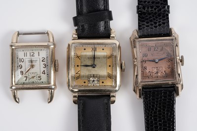 Lot 765 - Waltham USA: a Waltham Premier tank style watch and five others